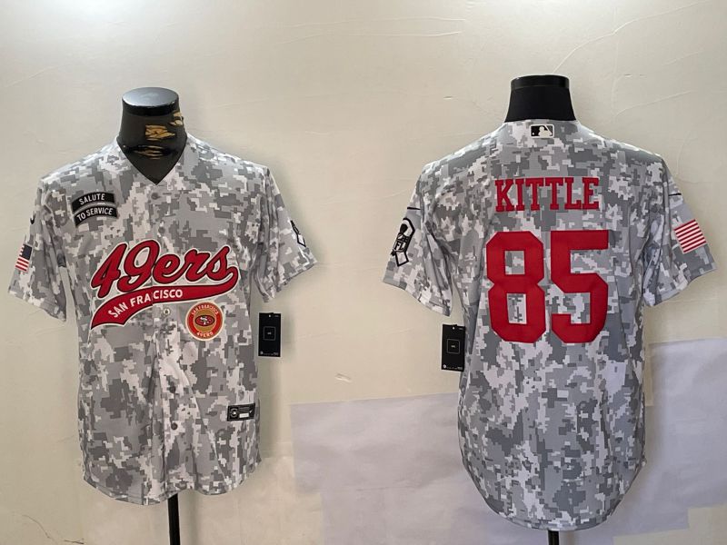 Men San Francisco 49ers #85 Kittle Nike Arctic Camo 2024 Salute to Service Limited NFL Jersey style 5